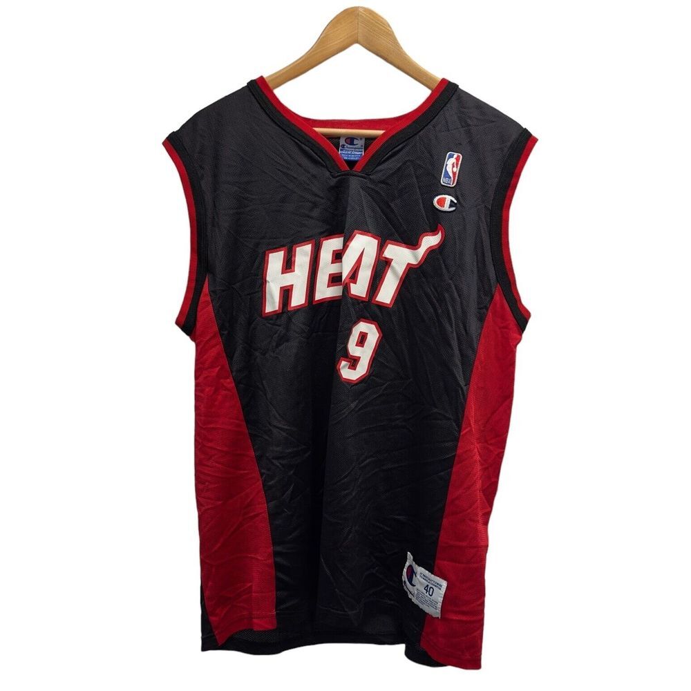 Dan Majerle Miami Heat #9 NBA Champion Vtg Men's Size 40 Basketball Black Jersey